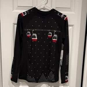 KYODAN NEW Black Base Layer with White and Red Gondola Pattern - PS - So Cute!